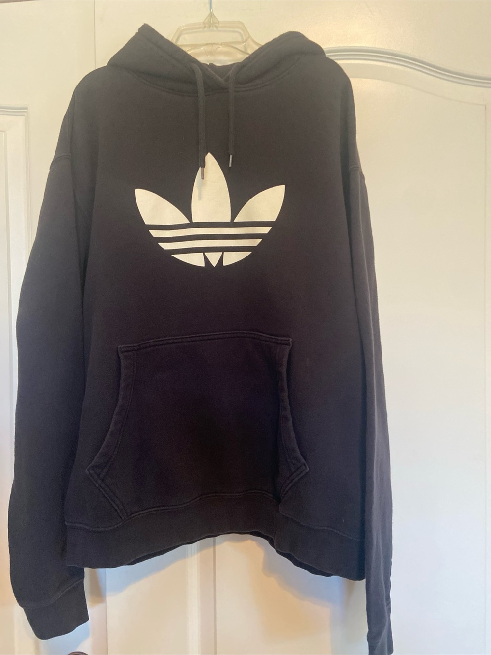 adidas Black Hoodie with White Trefoil